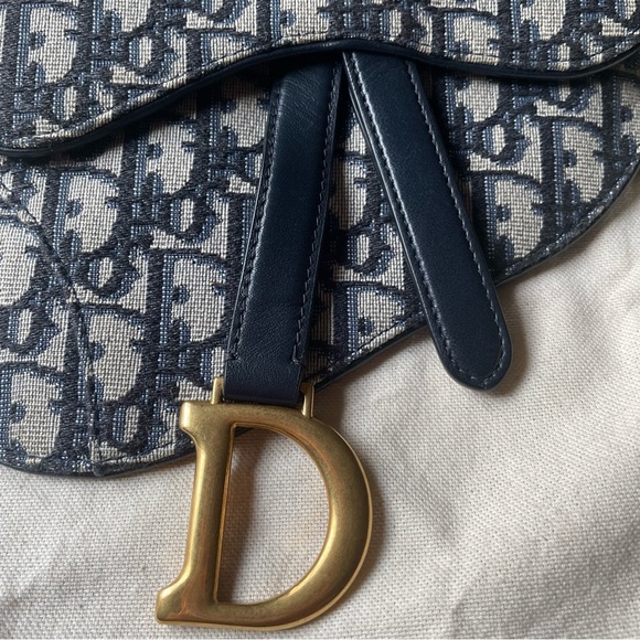 DIOR Blue Oblique Canvas and Leather Saddle Belt Bag 🤍 - Picture 11 of 12